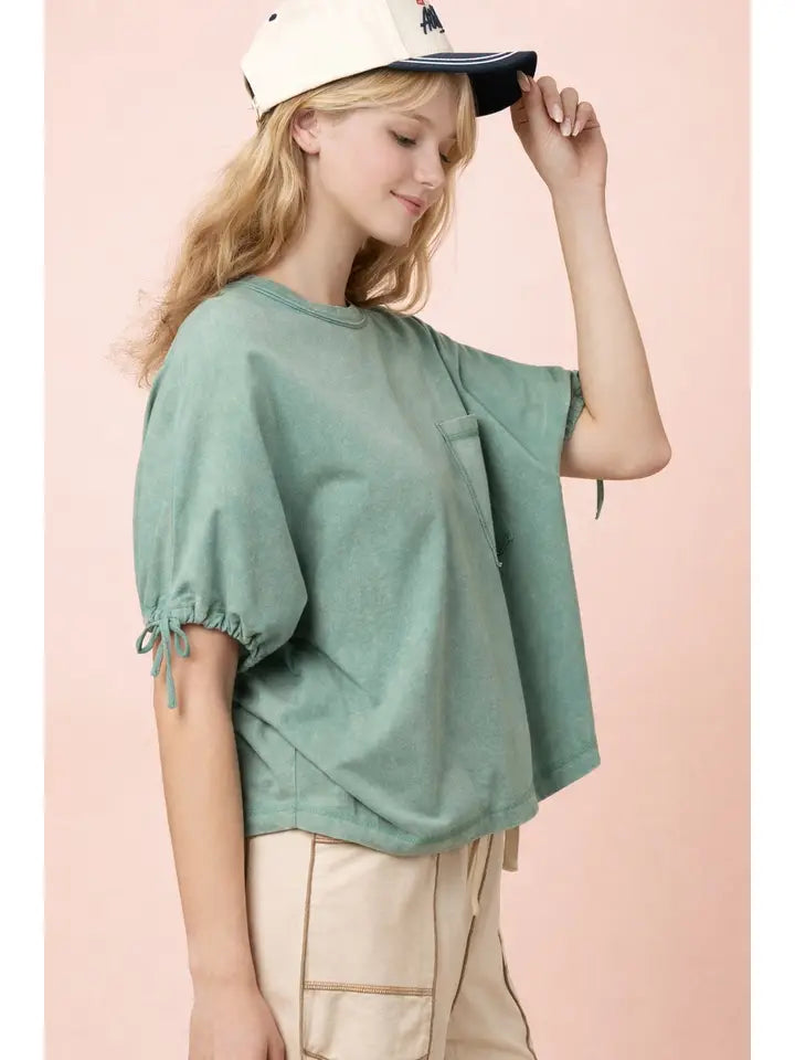 Sage Side Knot Tee