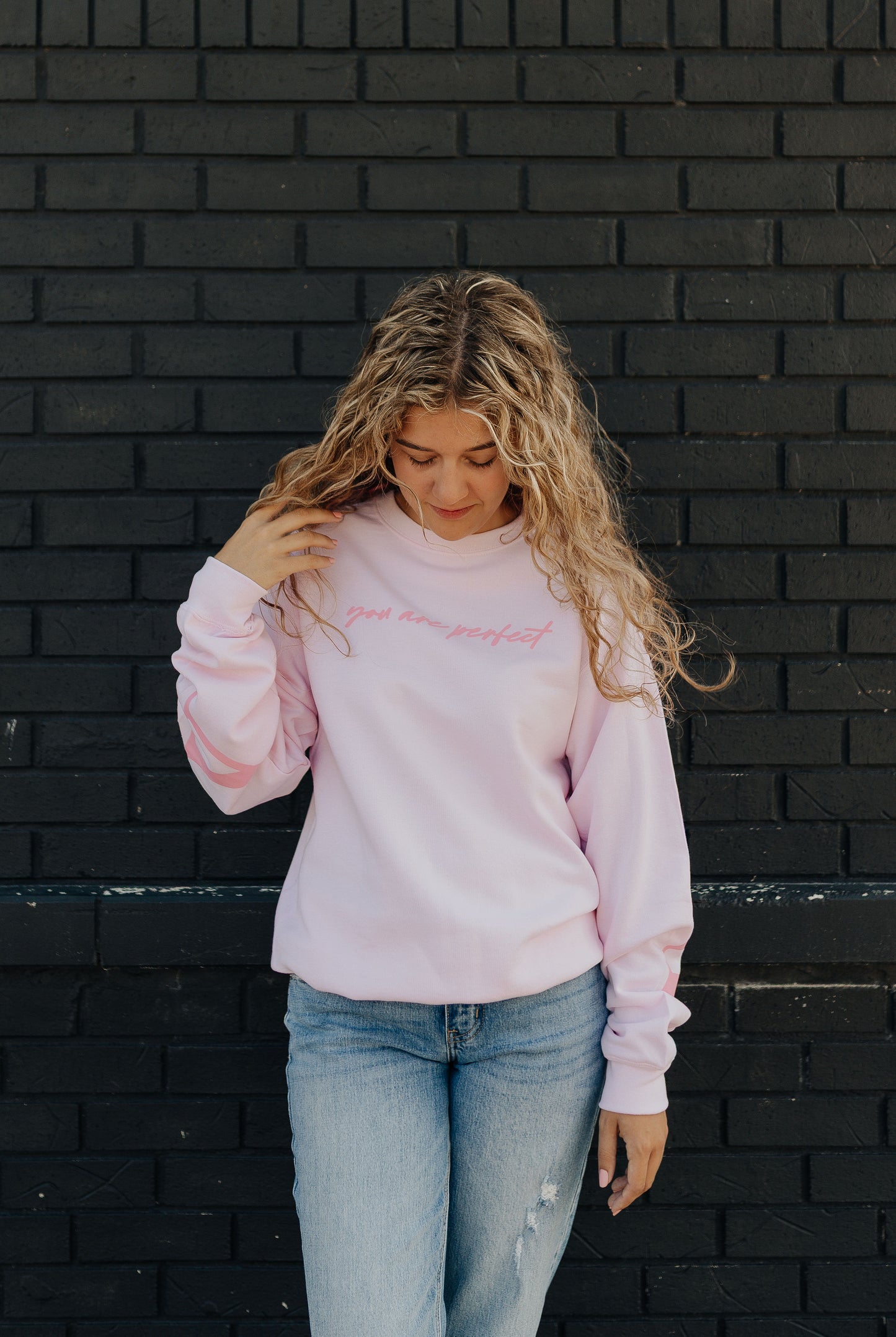 Worthy Light Pink Sweatshirt