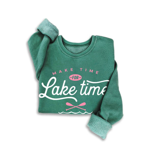 Lake Time Crewneck - Dusty Green