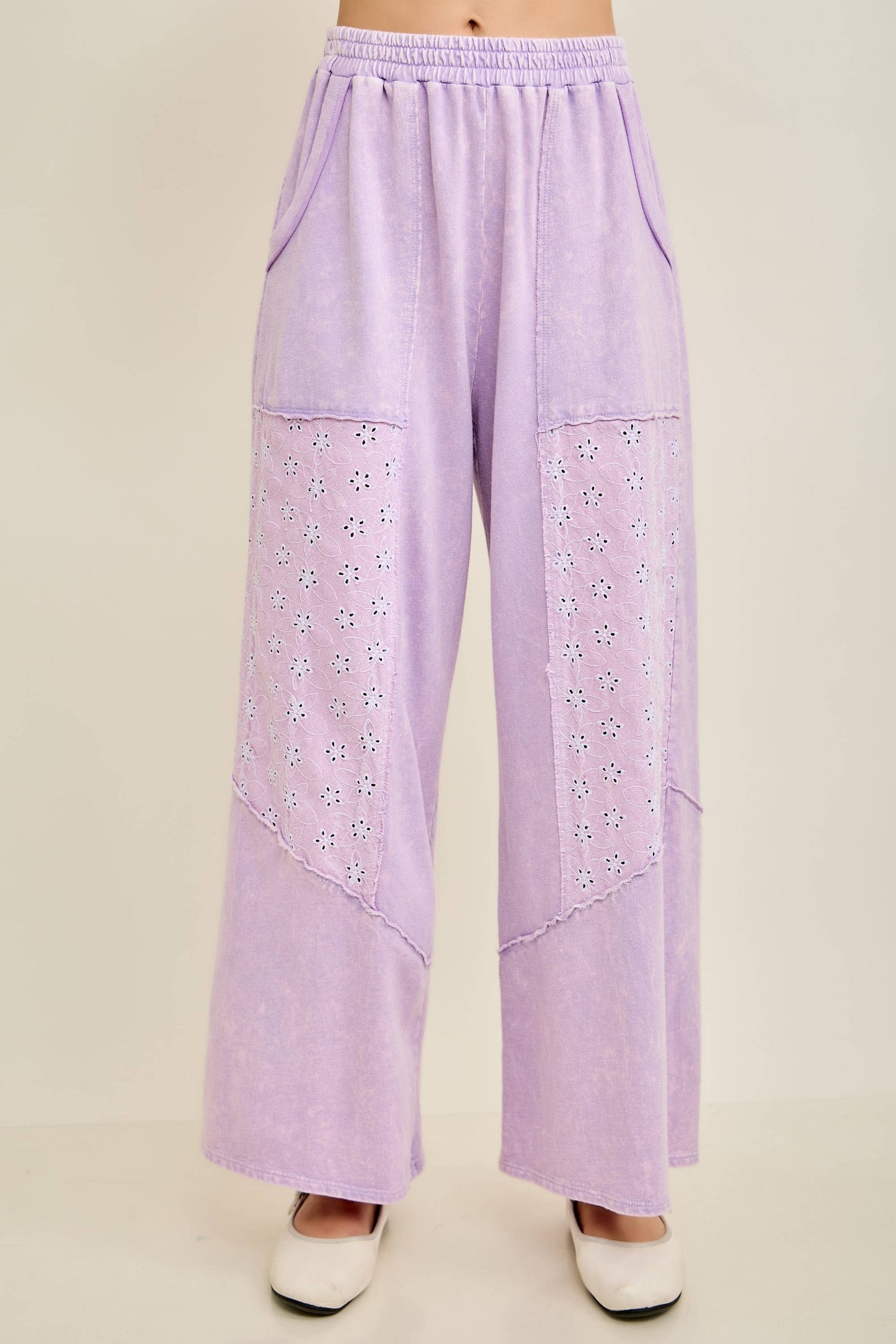 Eyelet Lace Pants - Light Lavender
