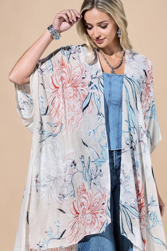 Airy Floral Kimono