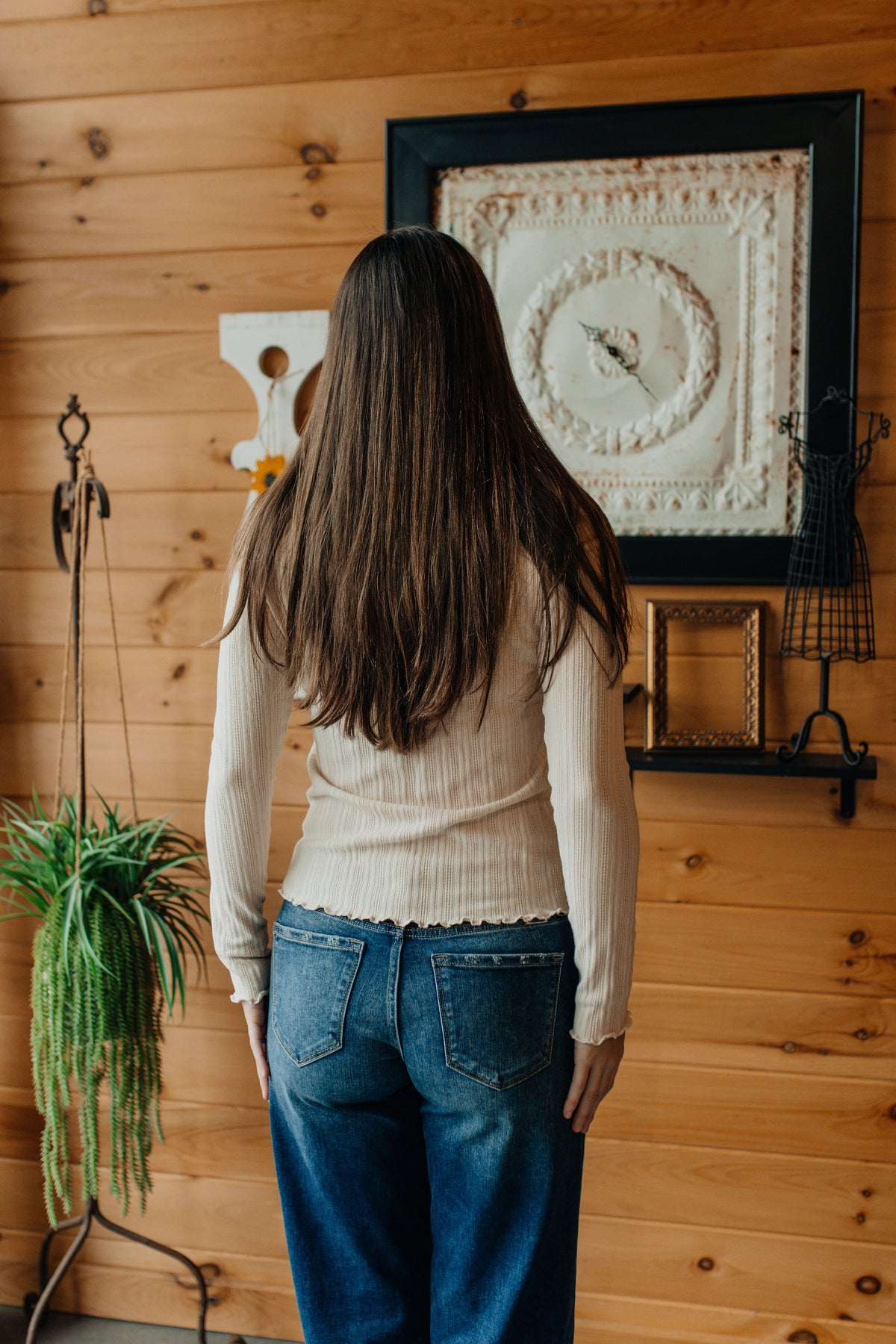 Soft Spoken Ribbed Top - Ecru