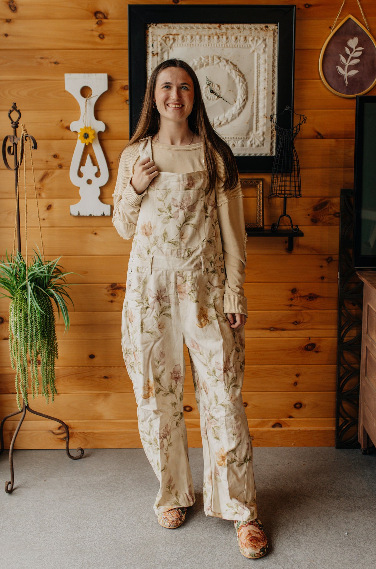 Magnolia Floral Overalls