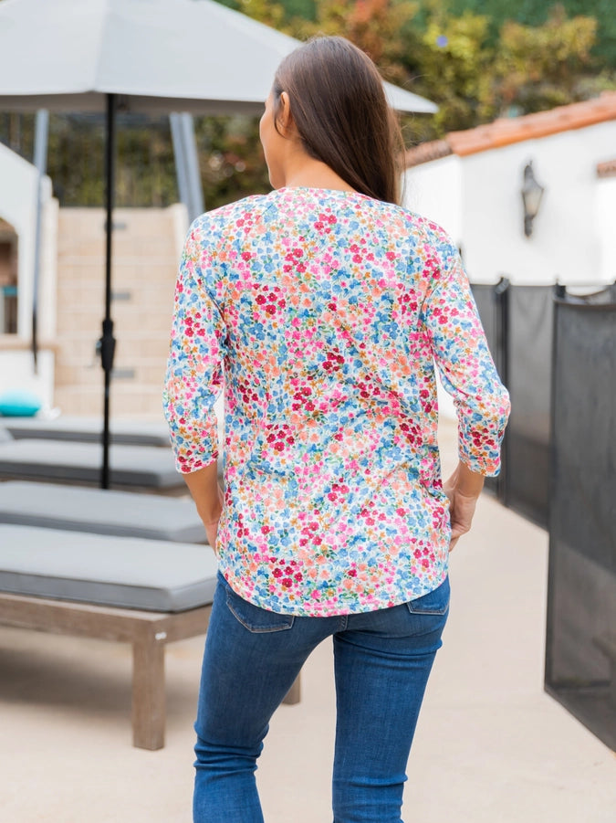 Katerina's Floral 3/4 Sleeve Top