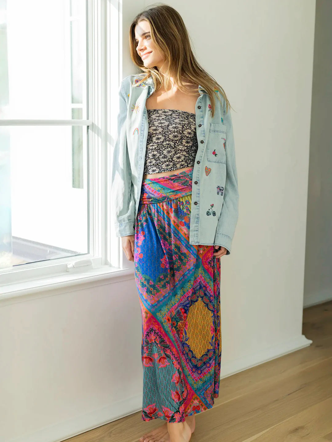 Full Bandeau - Black & White Daisy