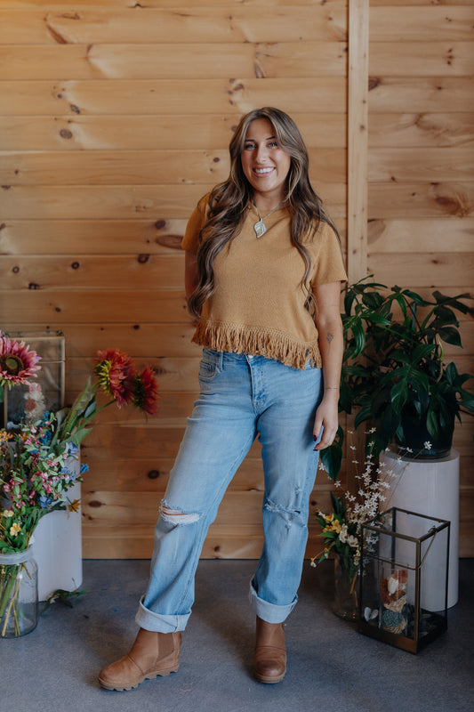 Mustard Fringe Bottom Top
