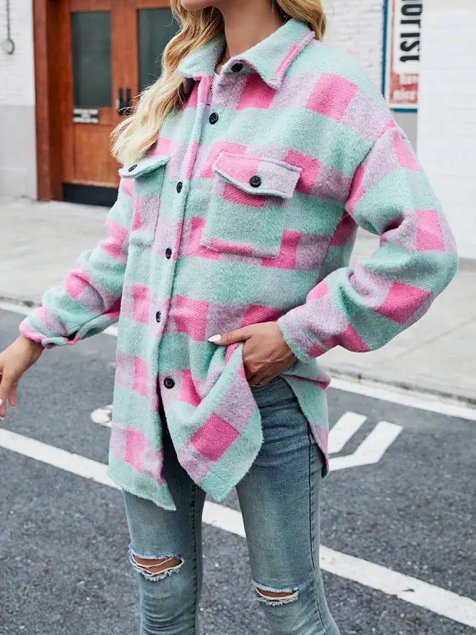 Pink and Teal Shacket