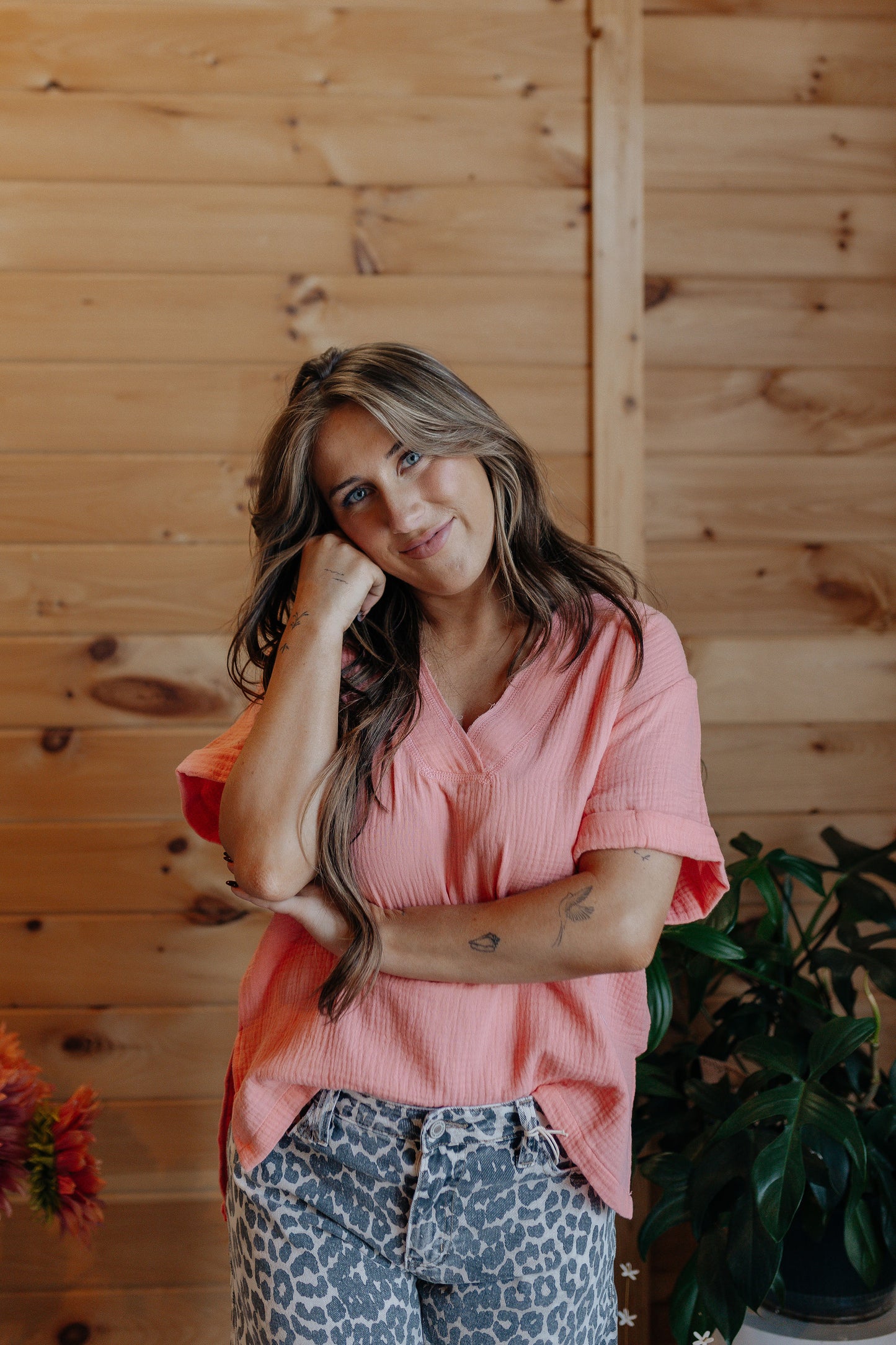 Gwen’s Cotton Blouse - Coral