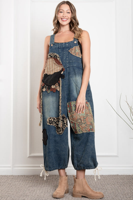 Patchwork Jean Overalls