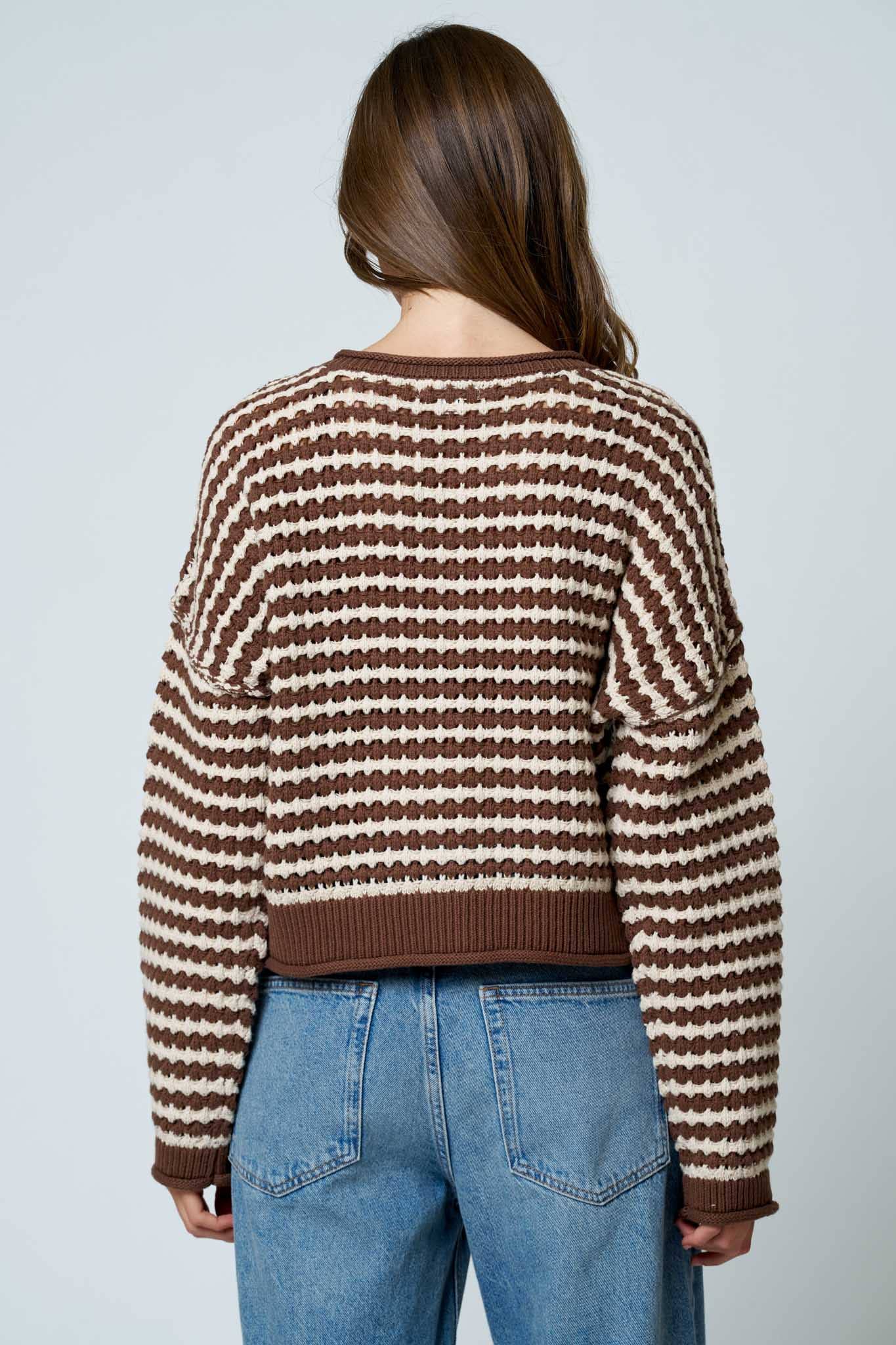Mocha Striped Cardigan