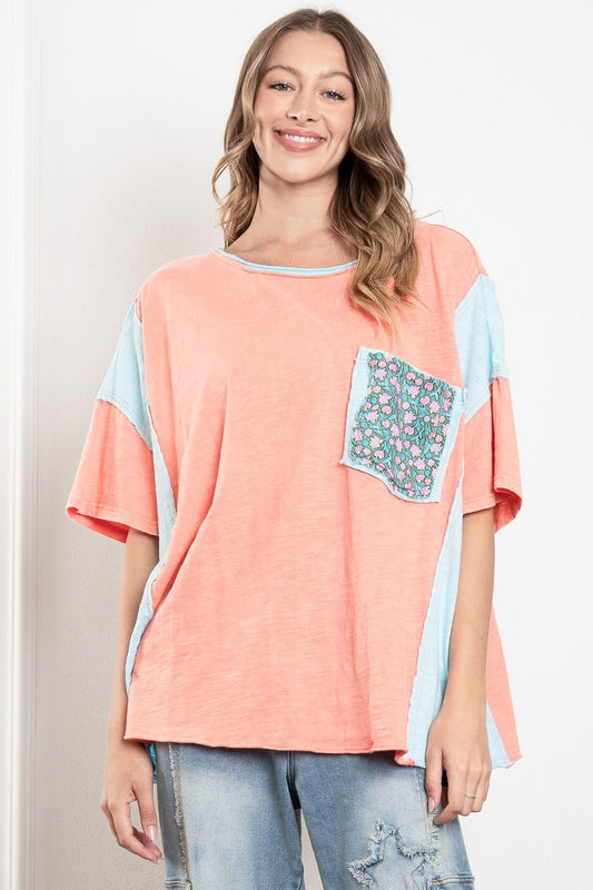 Wanderlust Peace Tee - Coral