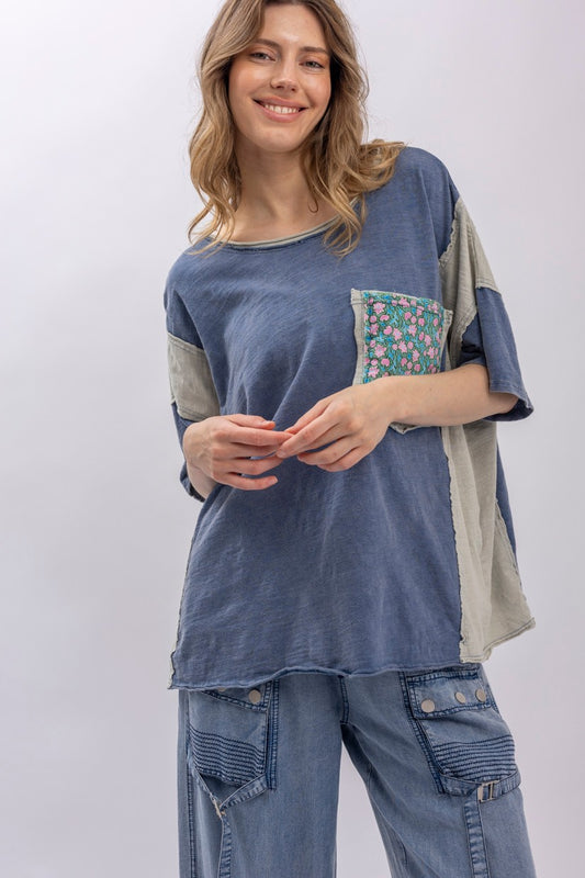 Wanderlust Peace Tee - Denim