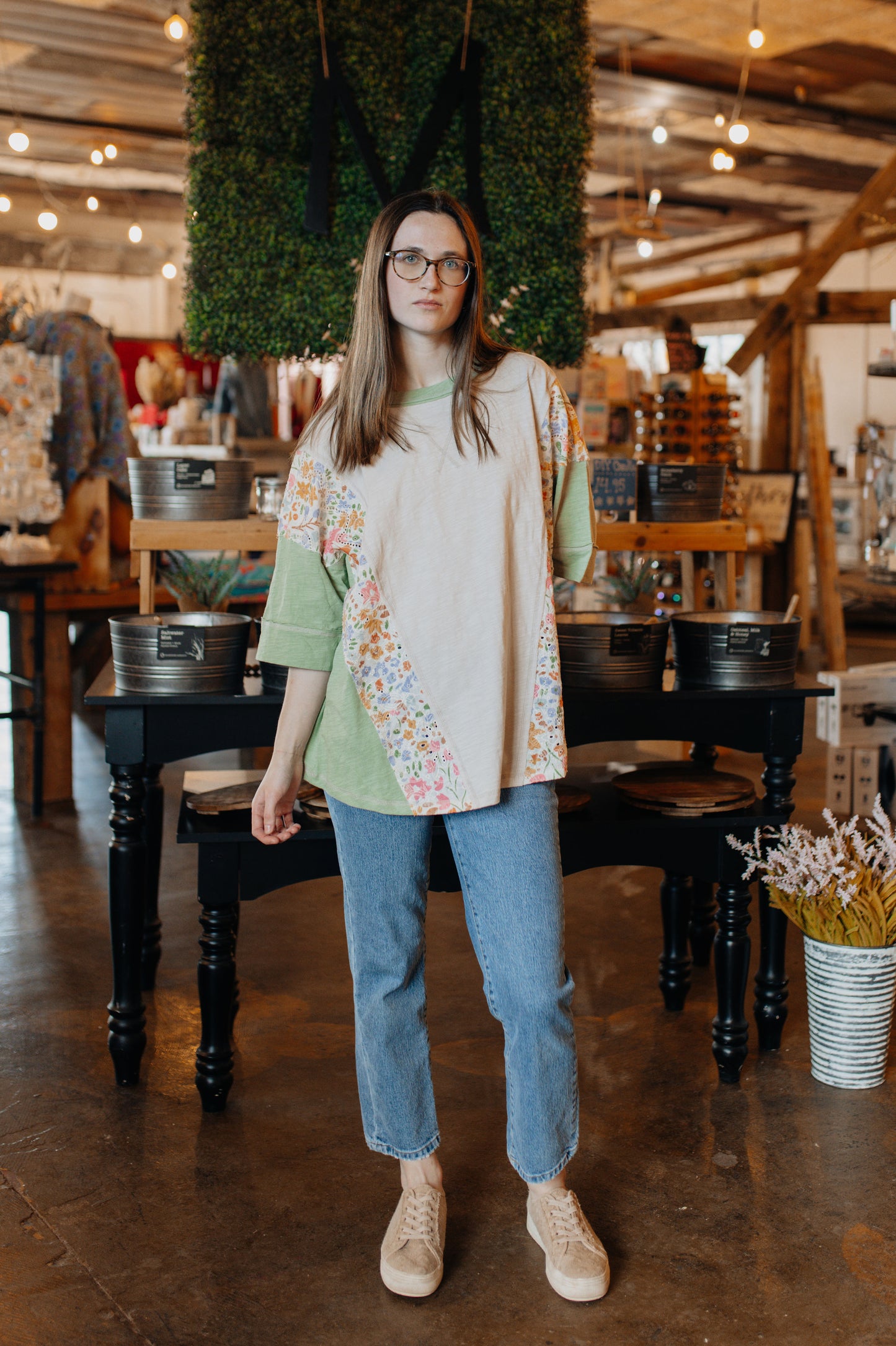 Spring Floral Patchwork Tee