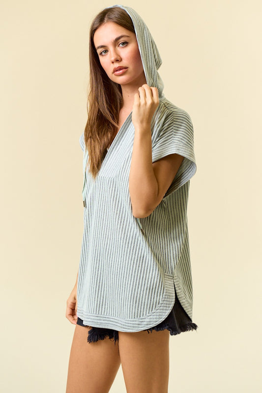 Pale Sage Short Sleeve Hoodie