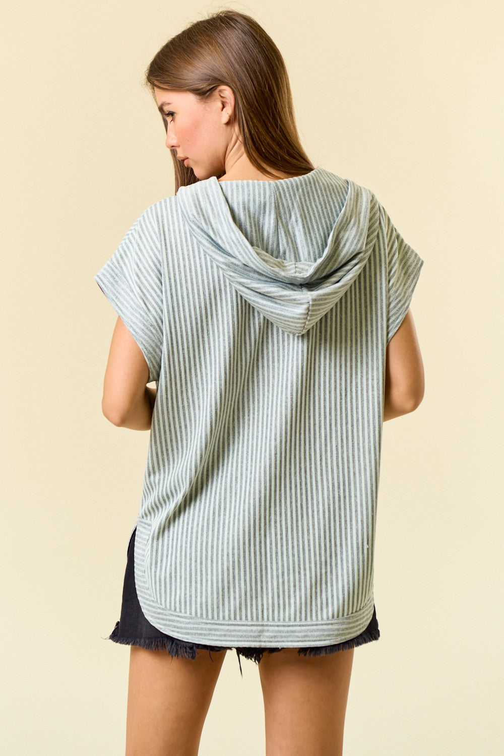 Pale Sage Short Sleeve Hoodie