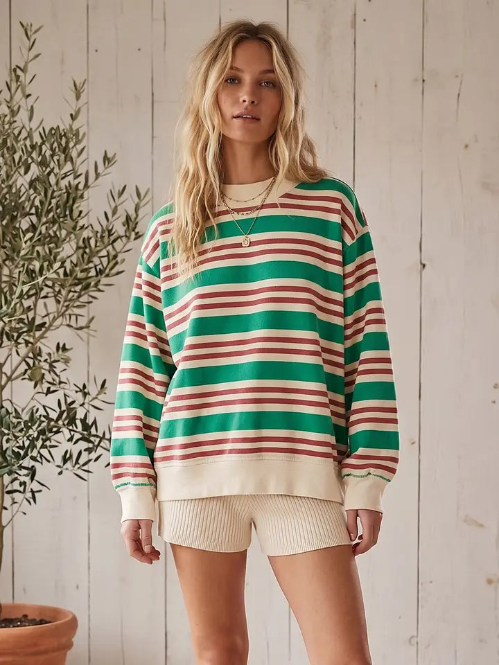 Carmel Apple Stripe Crewneck