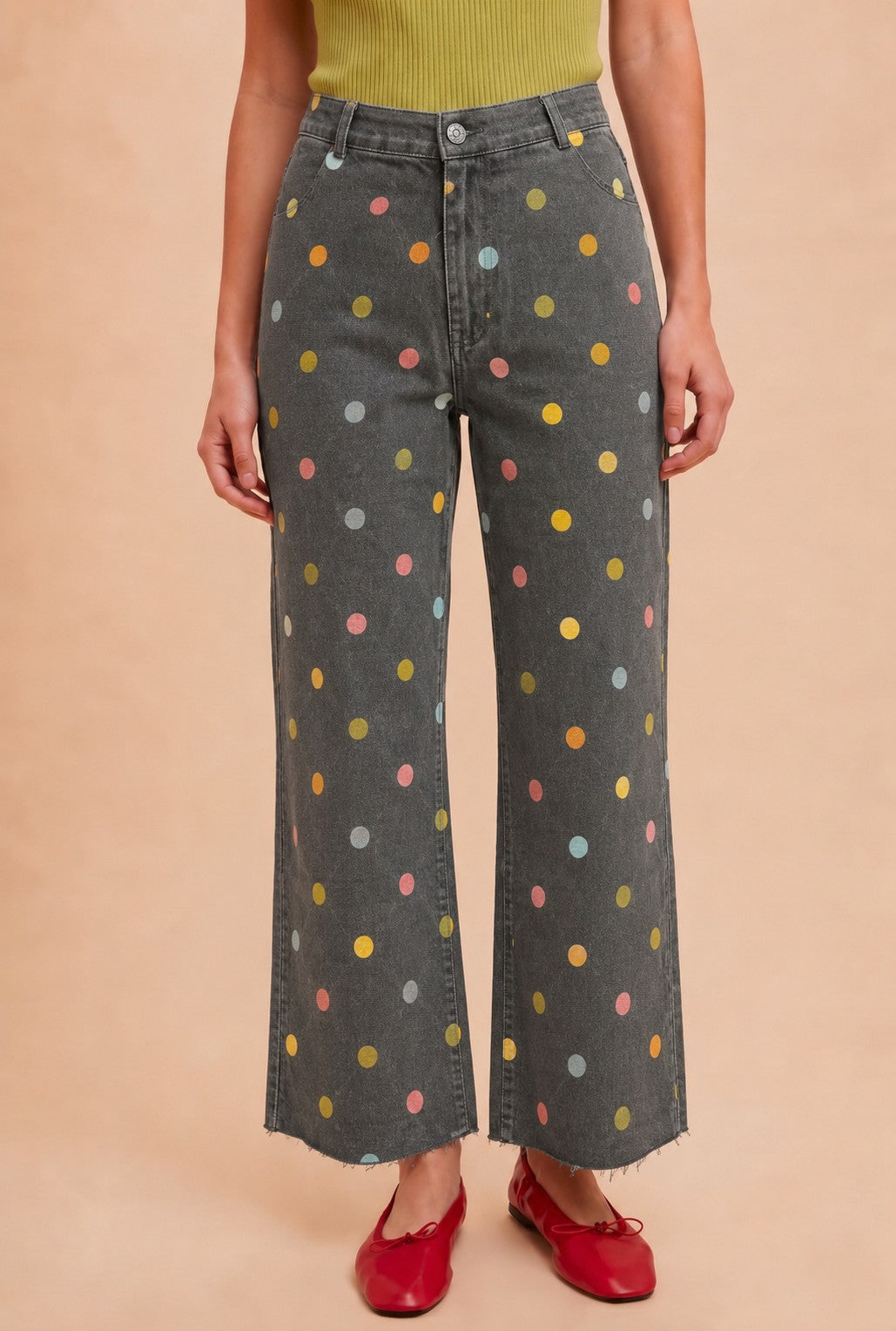 Charcoal Polka Dot Pant