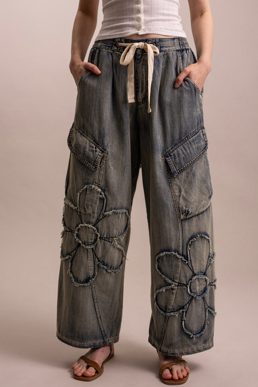 Spring Market Denim Cargo Pants