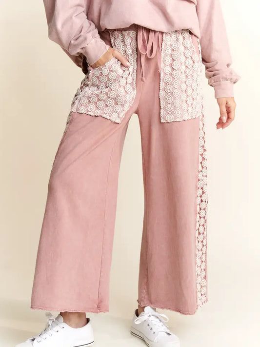 Mauve Daisy Trim Pants