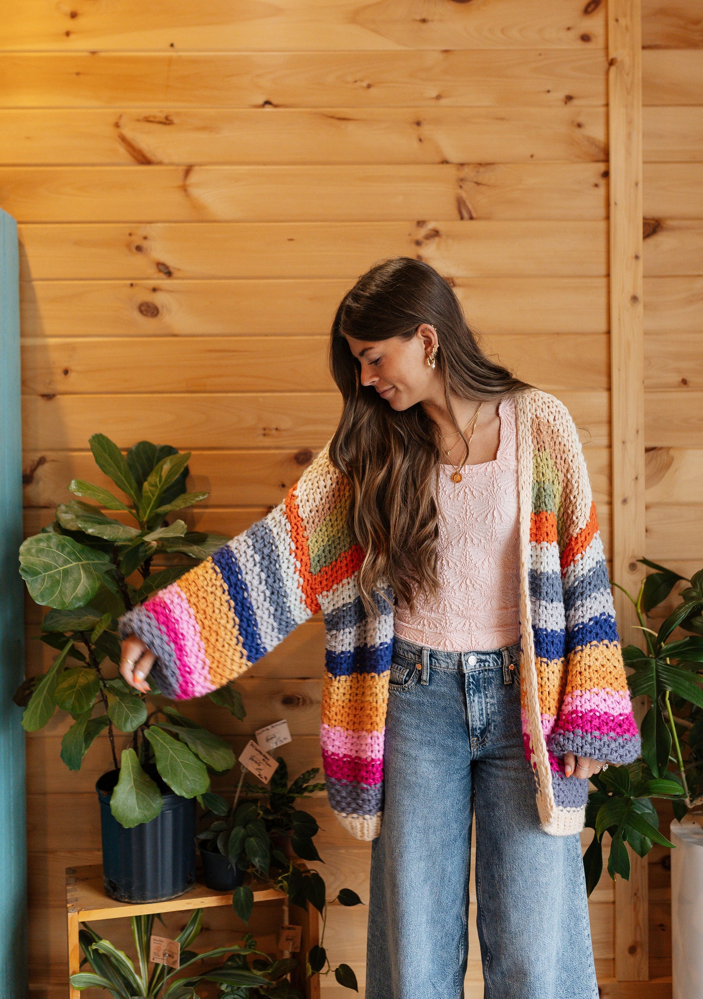 Crochet Stripe Sweater