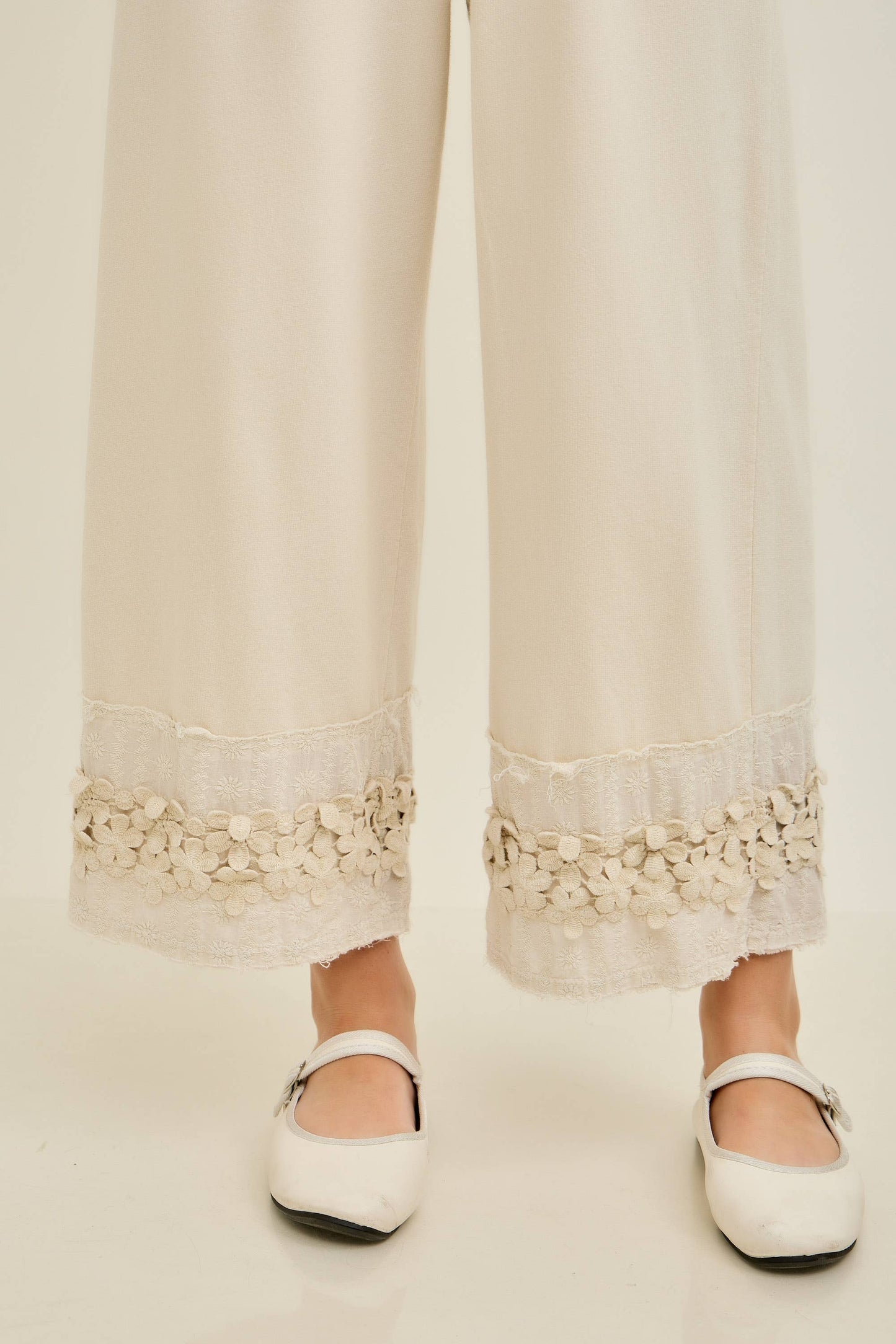 Orange Flower Trim Pants