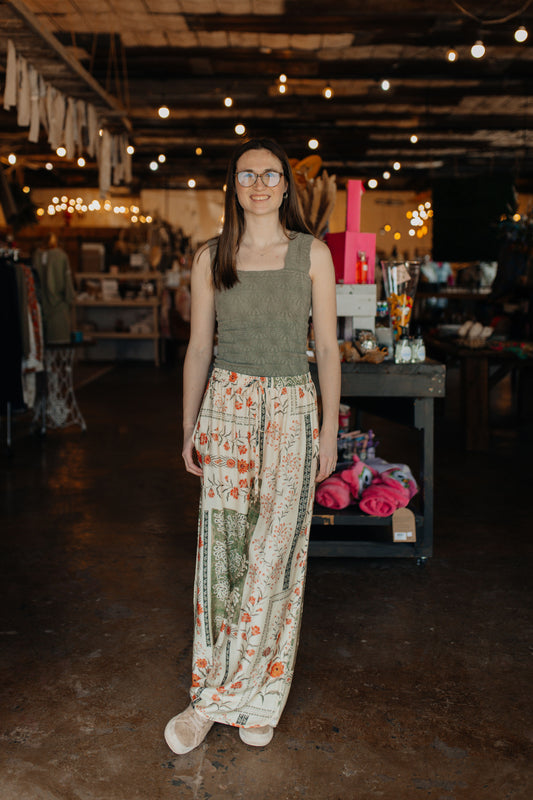 Patchwork Print Vacation Pants