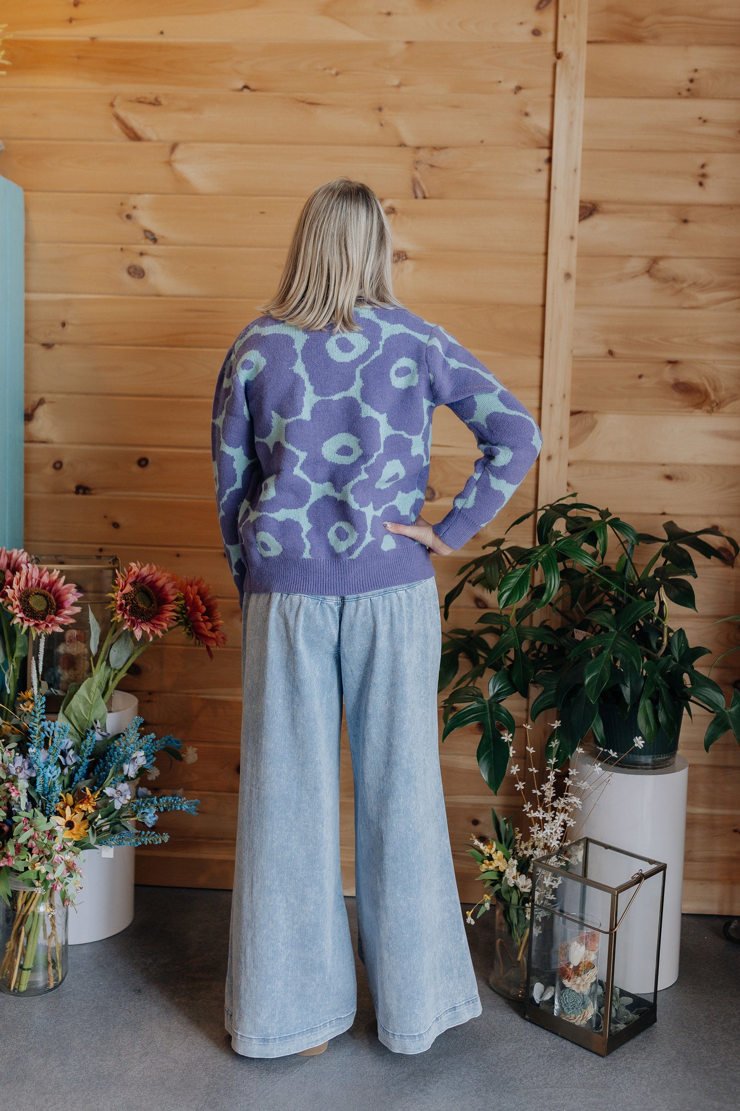 Purple & Sage Floral Cardigan