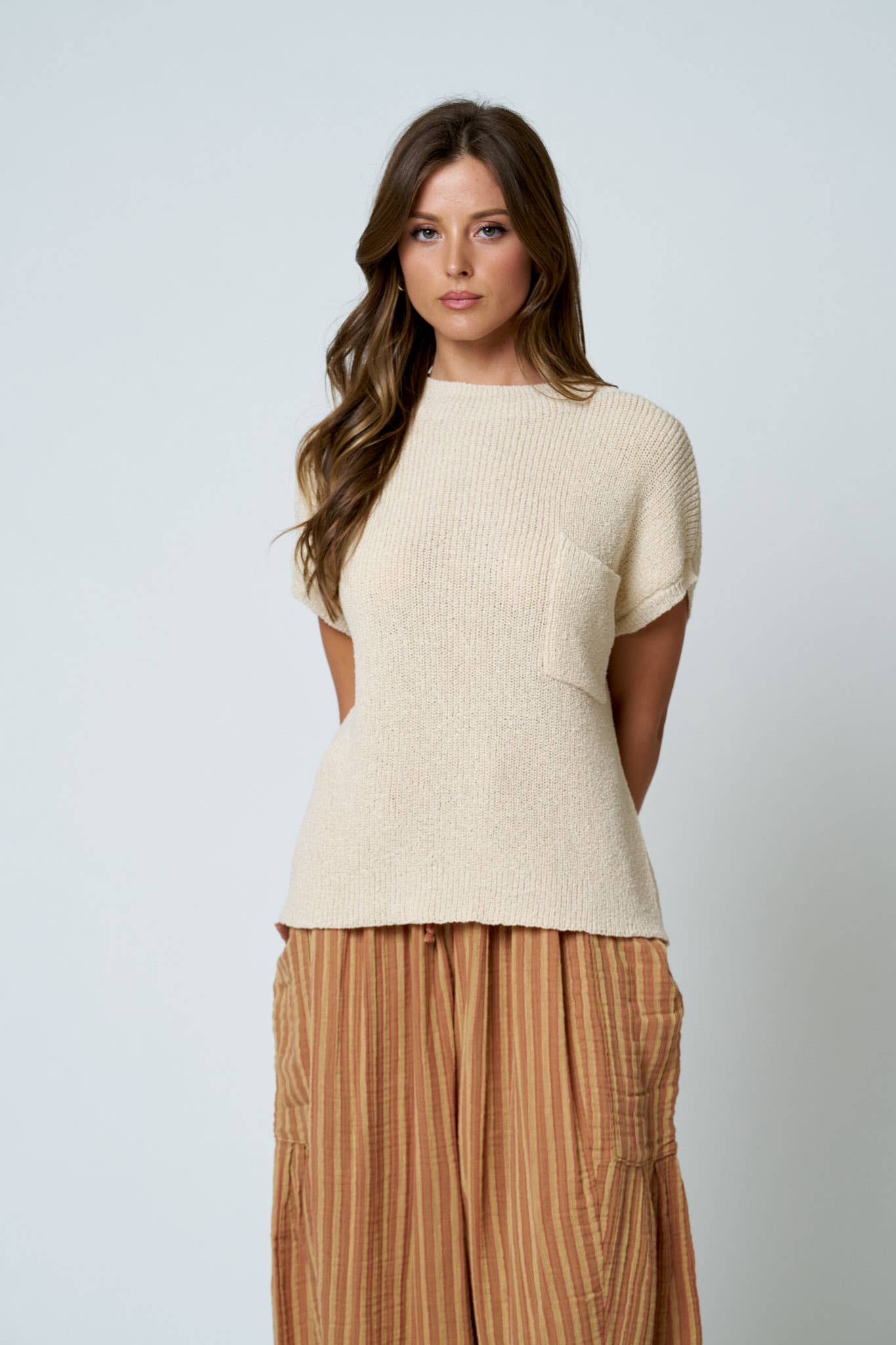 Oatmeal Easygoing Pocket Top