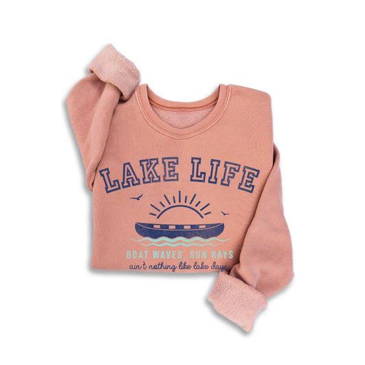 Lake Life Sweatshirt - Peach