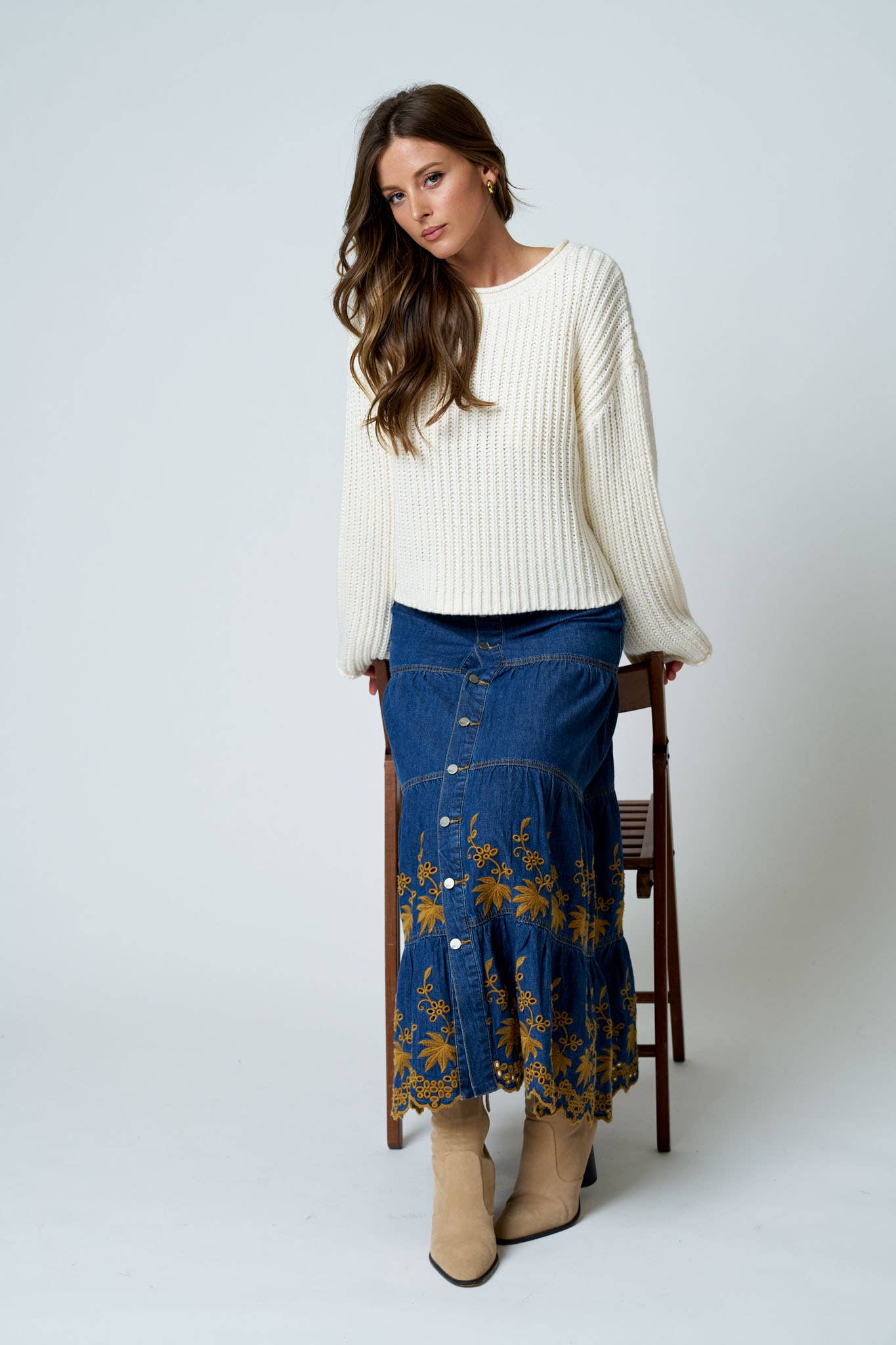 Plush Knit Sweater - Cream