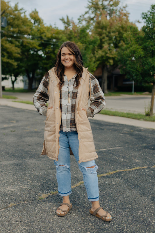 Beige Long Vest