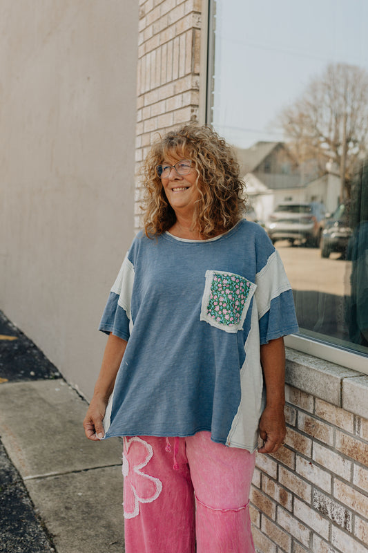 Wanderlust Peace Tee - Denim