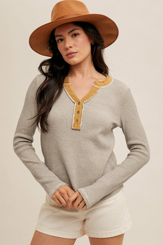 Heathered Grey Thermal Top
