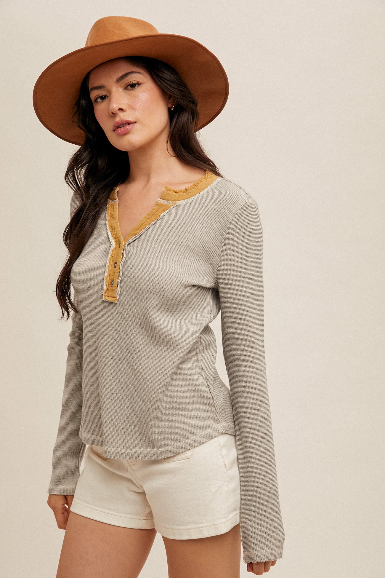 Heathered Grey Thermal Top
