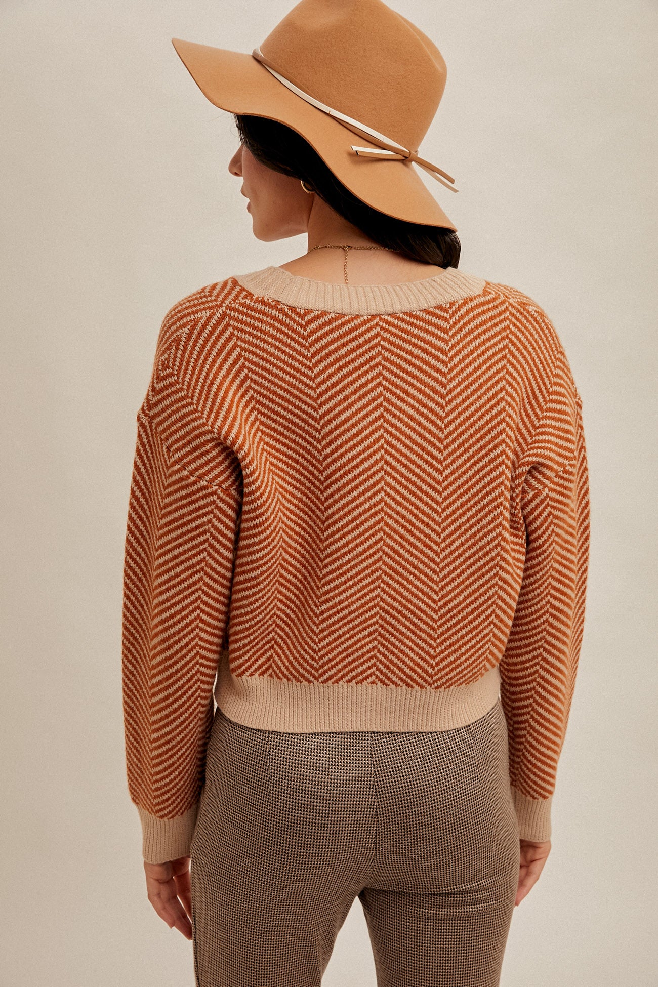 Pumpkin Chevron Cardigan
