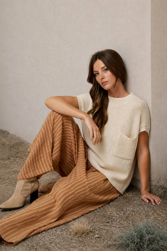 Oatmeal Easygoing Pocket Top