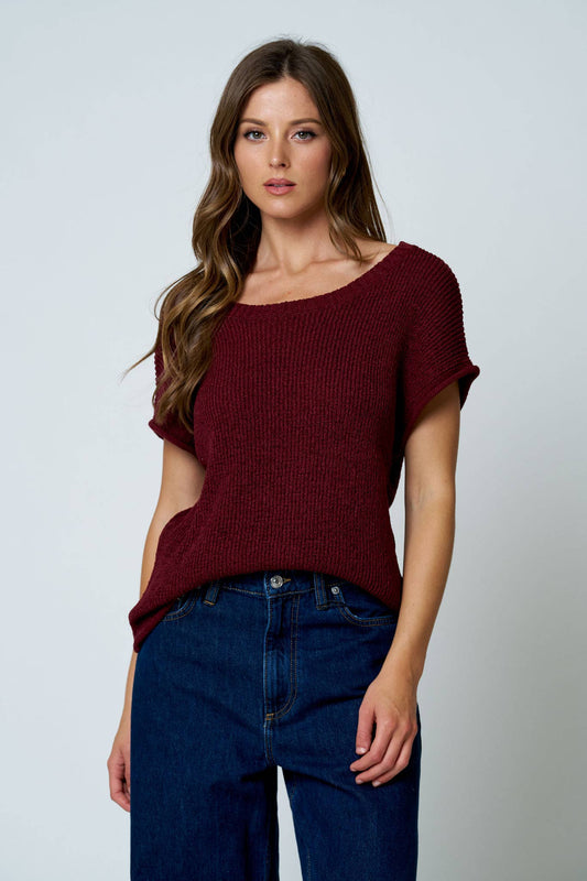 Effortless Knit Top - Burgundy
