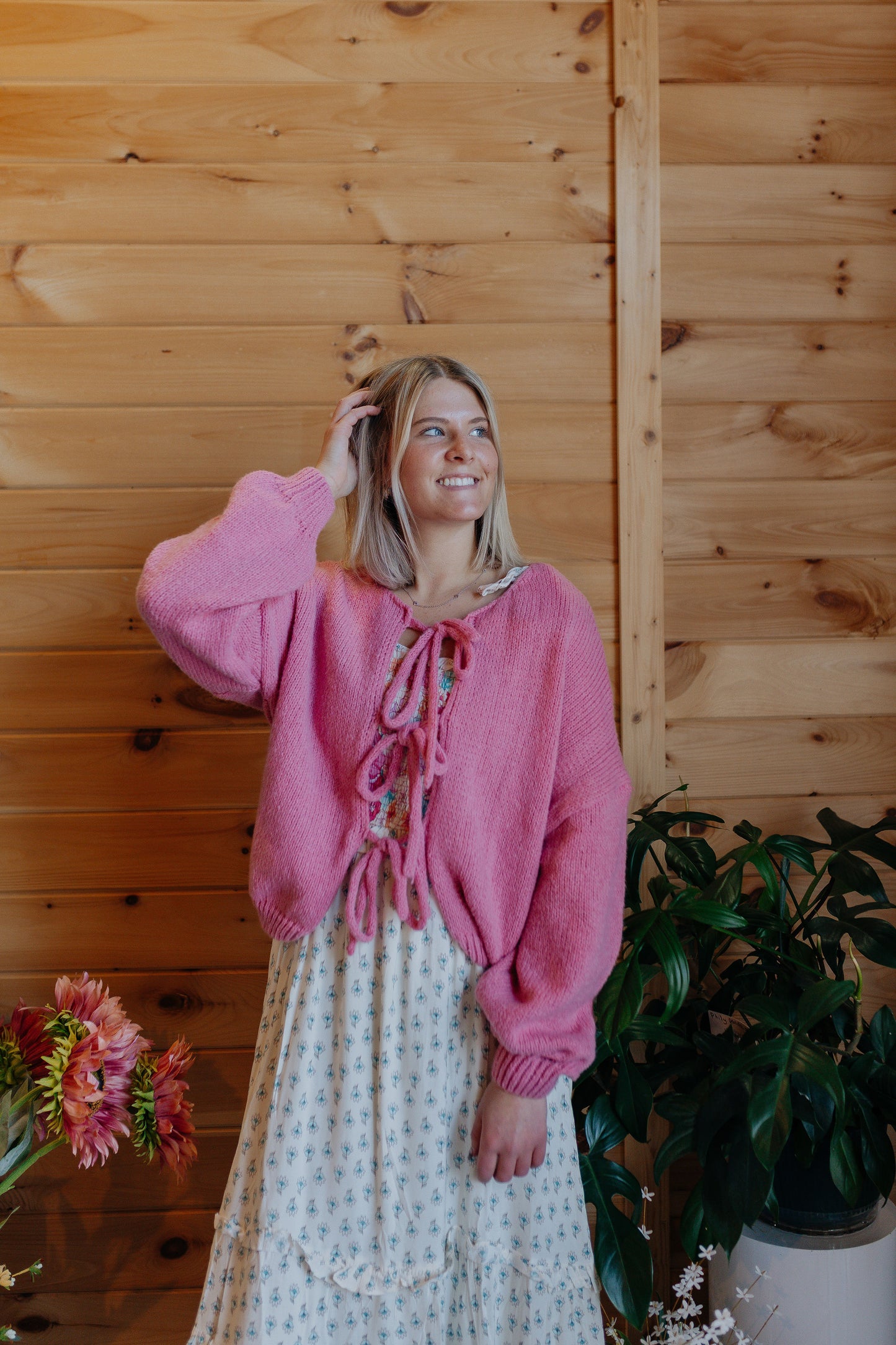 Lindsay's Tie Cardigan - Mauve