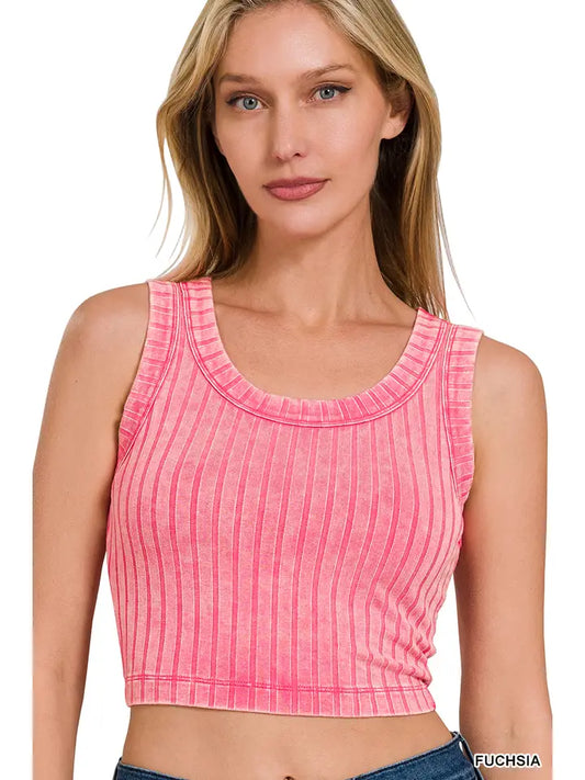 Pink Ribbed Tank