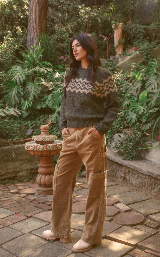 Taupe Corduroy Cargo Pants