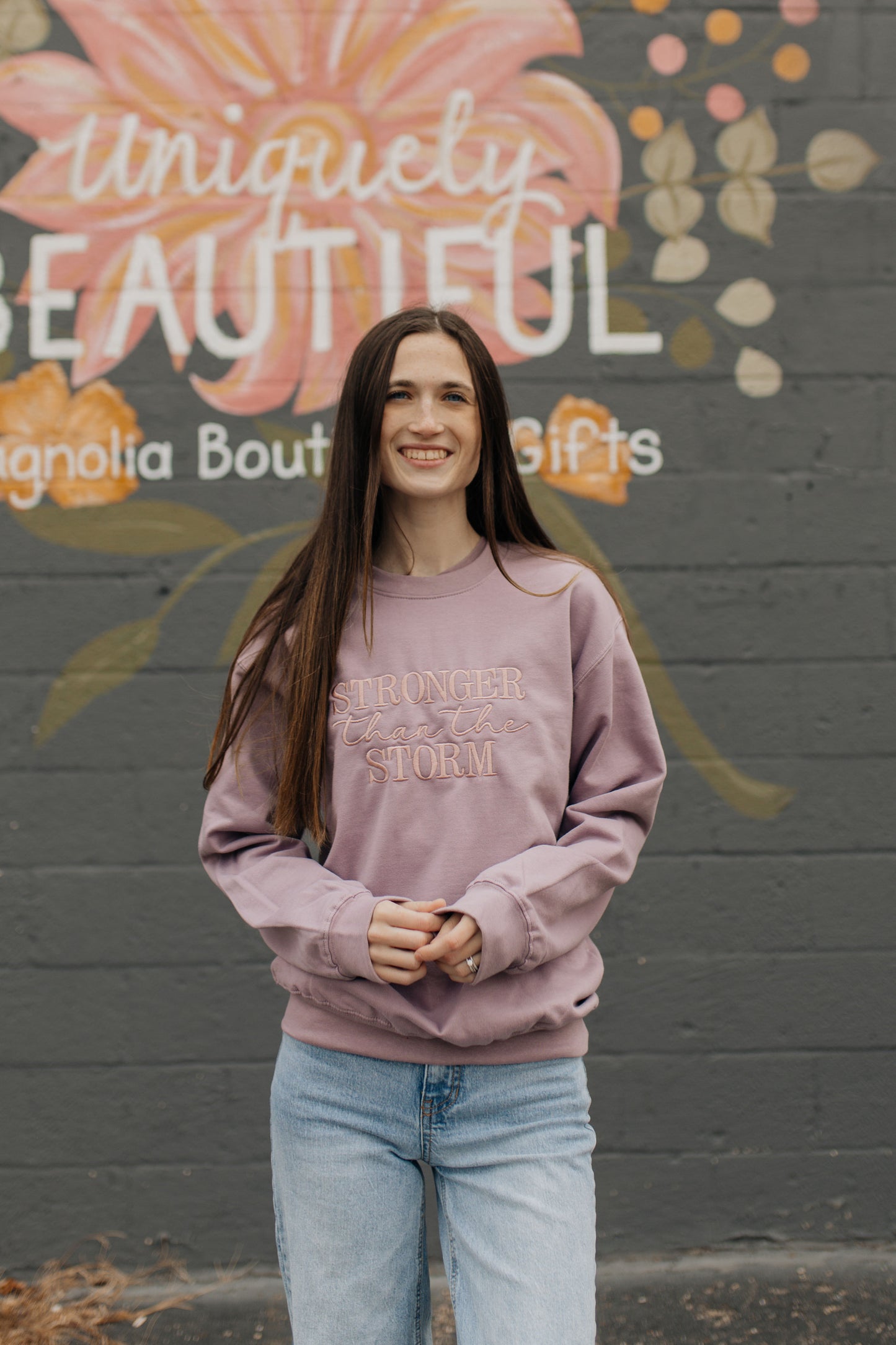 Stronger Than The Storm - Purple Crewneck