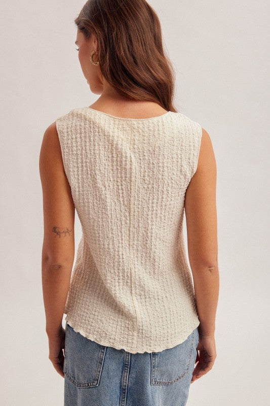 Everyday Button Vest - Cream