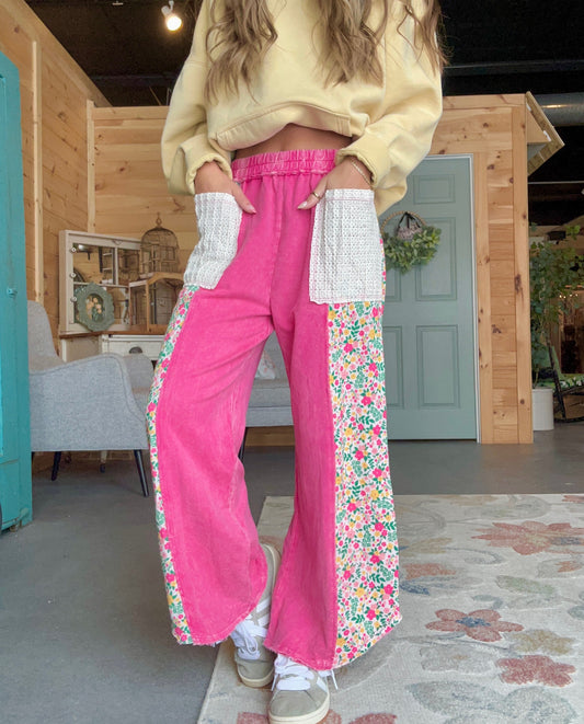 Hot Pink Floral Pant