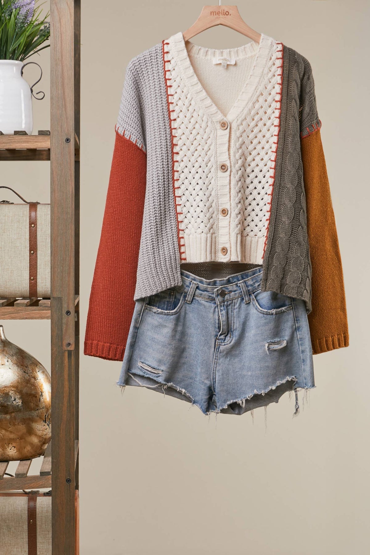 Color-Blocked Knit Sweater