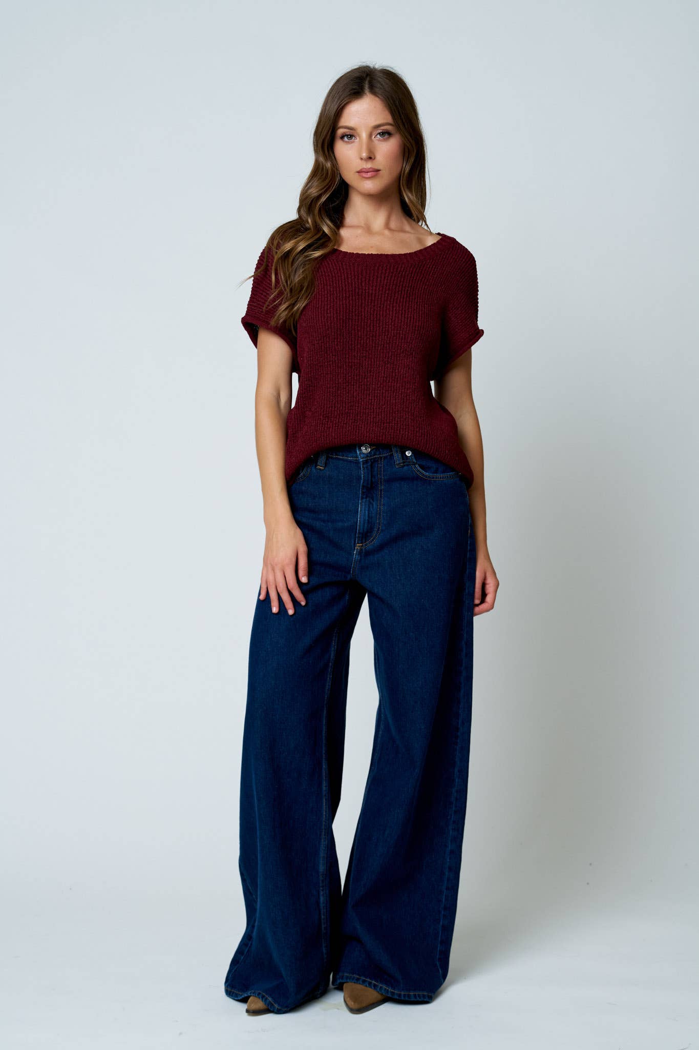 Effortless Knit Top - Burgundy
