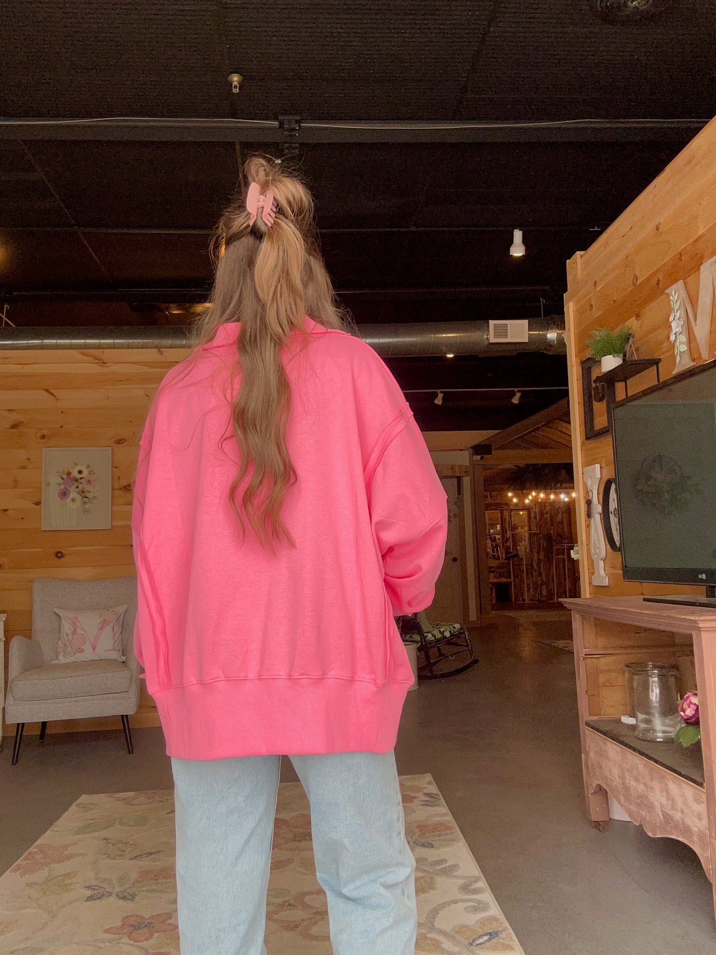 Flamingo Pink Pullover