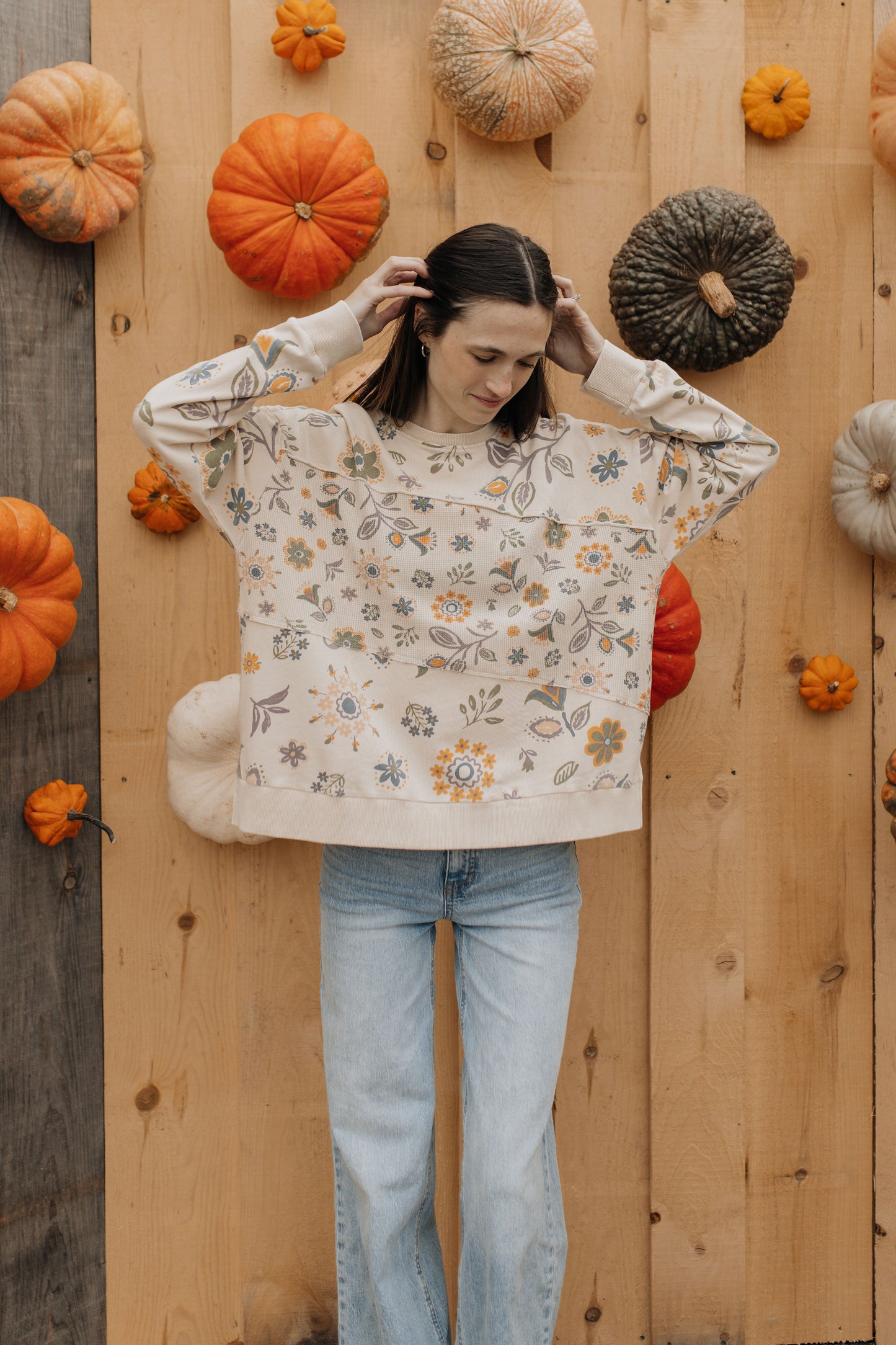 Floral Printed Terry Longsleeve