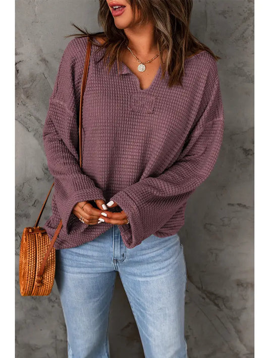 Purple Waffle Knit