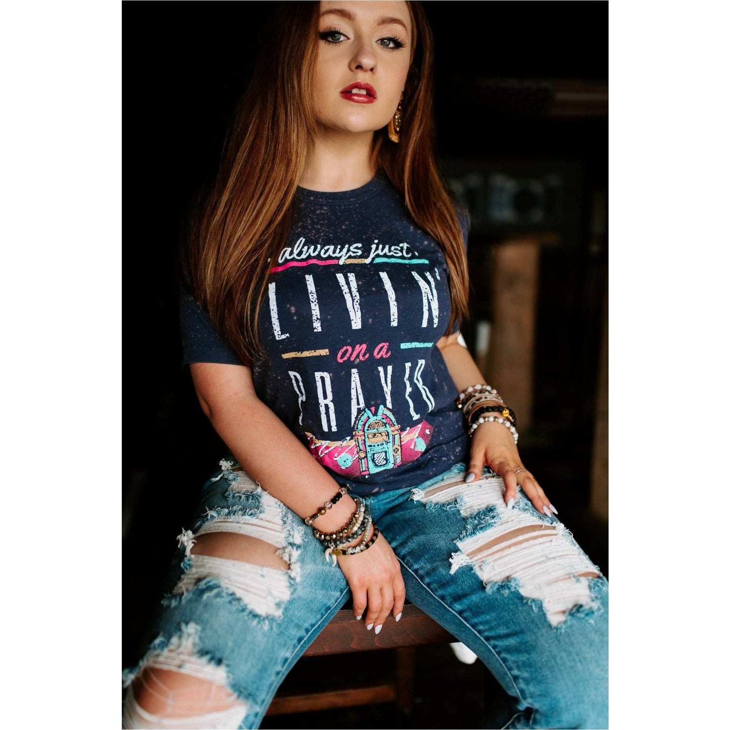 Livin' On A Prayer Bleached Tee