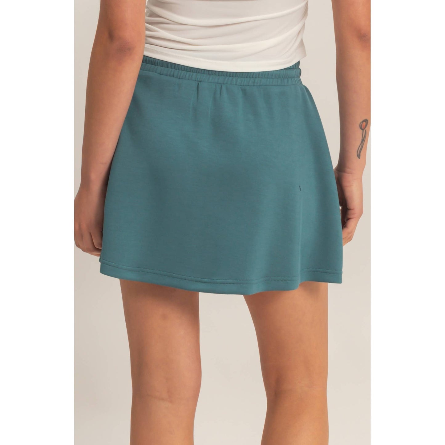 Teal Wrap Front Skort